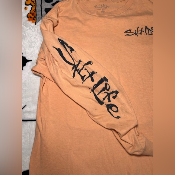 Peach Salt Life Long Sleeve Shirt Men’s Medium - Picture 4 of 12
